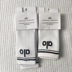 🧸New ALO yoga mid-tube socks sports socks women sweat-absorbent Pilates 2 pairs